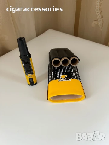 Комплект Cohiba – калъф от естествена кожа и метална запалка, снимка 3 - Запалки - 51102147