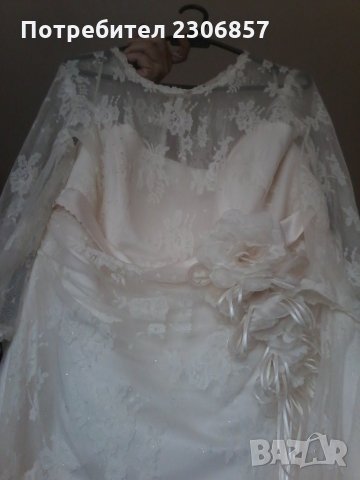 Рокля с белгийска дантела , снимка 3 - Сватбени рокли - 26938819