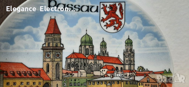 Декоративна винтидж порцеланова стенна чиния Passau 19x19см, снимка 6 - Други - 36485349