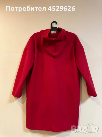 Червено палто без подплата , снимка 2 - Палта, манта - 53235765