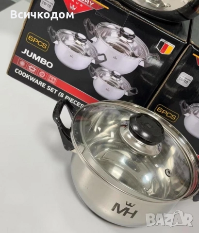 Комплект тенджери MC1855 – 6 части за подредена кухня и готвене без излишен хаос, снимка 2 - Съдове за готвене - 52234085