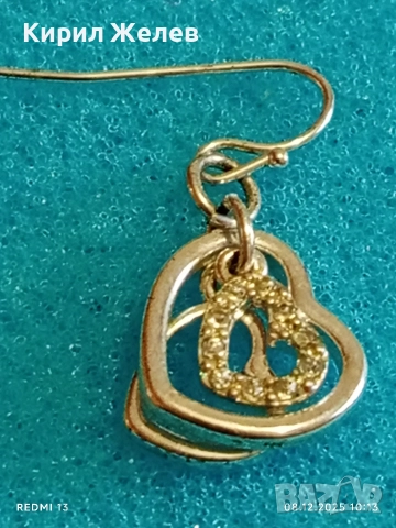 Елегантна сребърна обеца във формата на сърце с инкрустирани кристали 40017, снимка 7 - Обеци - 52686292