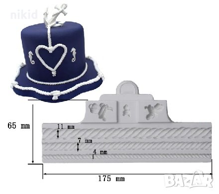 Въжета въже възел възли силиконов молд форма декорация торта шоколад гипс, снимка 2 - Форми - 28811711
