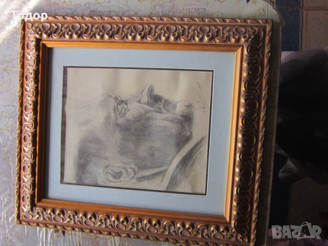 Стара картина подписана  3 райх 1944, снимка 6 - Картини - 26709148