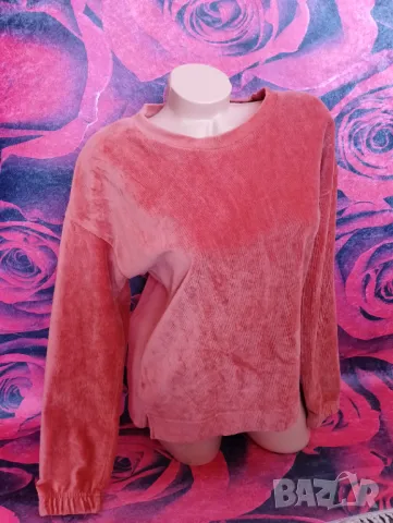 Керемидено оранжева рипсена блуза С/М, снимка 3 - Блузи с дълъг ръкав и пуловери - 49447752