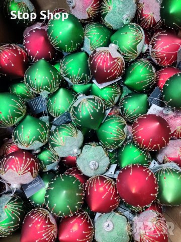 Стъклени коледни топки декорация за елха 