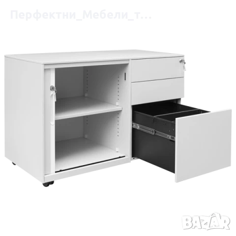 Практичн Комбиниран кардекс 3 чекмеджета  и шкаф с плъзгаща врата-за под бюро