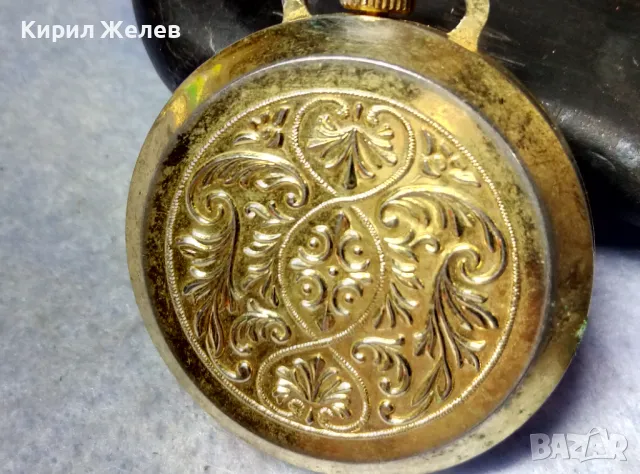 FEREL SWISS MADE Стар ОРНАМЕНТИРАН ЛУКСОЗЕН МЕХАНИЧЕН ПОЗЛАТЕН ШВЕЙЦАРСКИ ДЖОБЕН ЧАСОВНИК 50105, снимка 11 - Антикварни и старинни предмети - 49487822