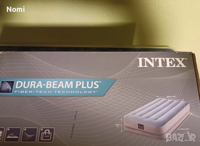Надуваем матрак с вградена помпа INTEX Raised Comfort, 99 х 191 х 36 см., снимка 3 - Надуваеми легла - 50593996