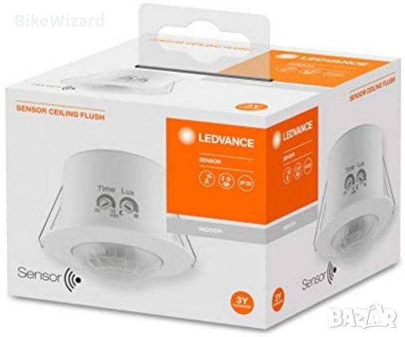 LEDVANCE Сензор за монтаж на таван, 360 градуса радиус на открито, IP20 клас на защита, бял НОВ, снимка 3 - Други - 35299335