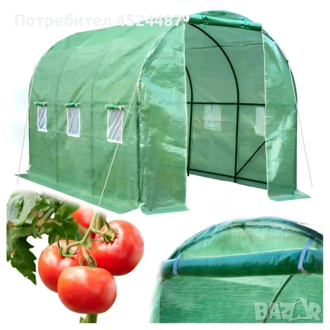 Резервно покривало за оранжерия 3x2x2м – Армирано UV , с цип и прозорци (без рамка), снимка 2 - Оранжерии - 53355583