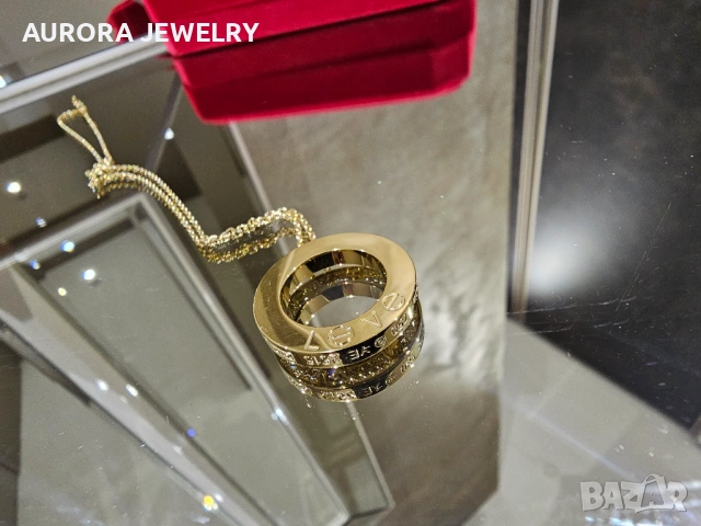 CARTIER Love Gold Large Paved Diamonds Pendant Дамскo Колие, снимка 8 - Колиета, медальони, синджири - 53007437