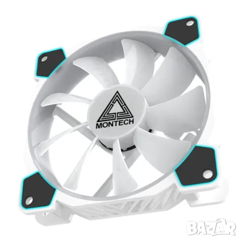 комплект вентилатори Montech Z3 PRO ARGB FAN, 3x120mm Fans, Controller, Remote, ARGB, White, снимка 3 - Други - 48007537