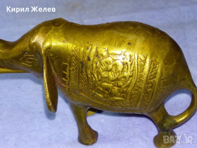 Старо ТРАДИЦИОННО КРАСИВО ОРНАМЕНТИРАНО БРОНЗОВО СЛОНЧЕ За ЩАСТИЕ КЪСМЕТ За ДОМА КОЛЕКЦИЯ 37375, снимка 8 - Статуетки - 43921420