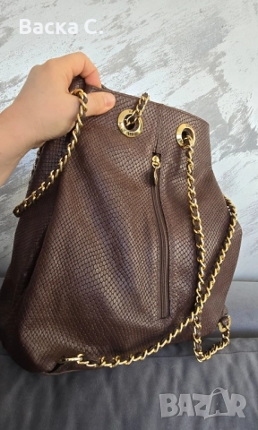 Уникална дамска раница, кафява, снимка 2 - Чанти - 51788485