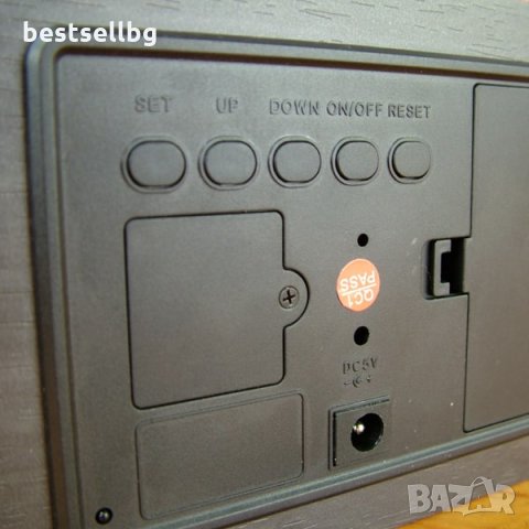 Настолен електронен дигитален светещ часовник термометър на ток стая, снимка 5 - Други - 29054872