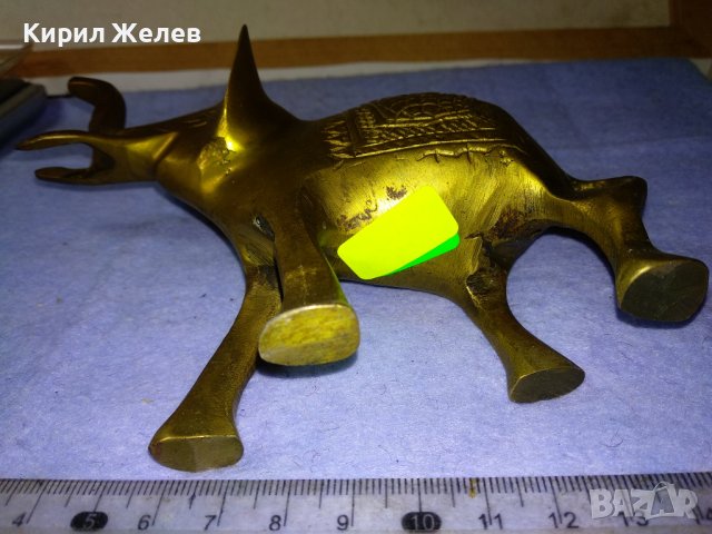 СИМПАТИЧНА КЪСМЕТЛИЙСКА ДЕКОРАТИВНА ОРНАМЕНТИРАНА МЕСИНГОВА ФИГУРКА СЛОНЧЕ 42696, снимка 6 - Статуетки - 43876664