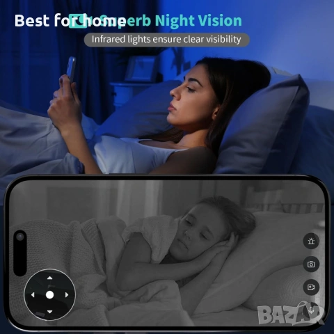 Alaga Вътрешни охранителни камери, 3K 5G и 2.4G WiFi, съвместима с Alexa и Google Assistant, 2 броя, снимка 4 - Други - 53428549