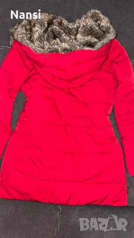 Прекрасно яке на Motivi с топла подвижна качулка в красив червен цвят, снимка 8 - Якета - 53224066