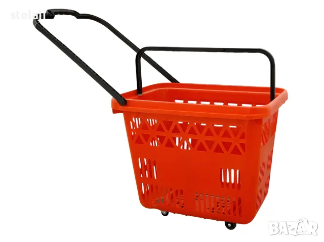Пластмасова кошница за пазаруване на колела 54 л