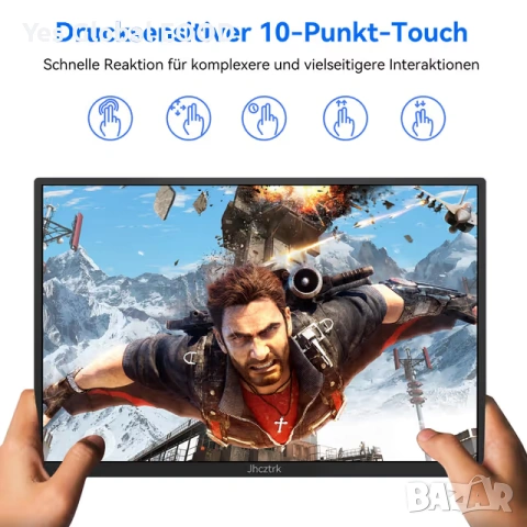 14" преносим тъч монитор Full HD HDMI USB-C, снимка 2 - Друга електроника - 53497604