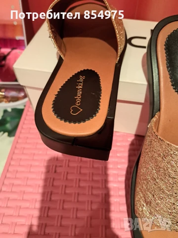 Дамски чехли от естествена кожа , снимка 2 - Чехли - 50537447