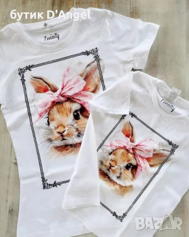 Детска тениска за момиче -5/6г ЗАЙЧЕ, снимка 1