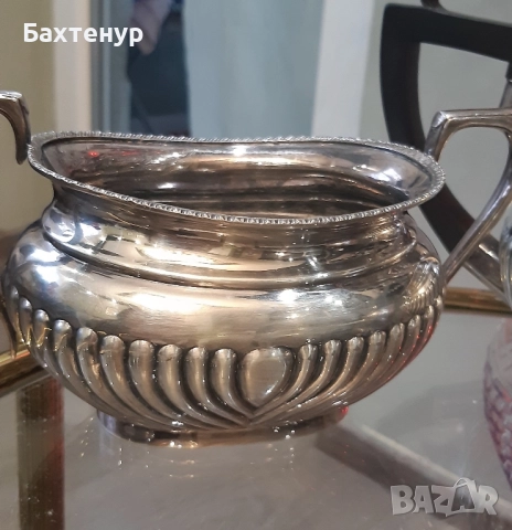 Посребрен английски сет, снимка 5 - Антикварни и старинни предмети - 52295141