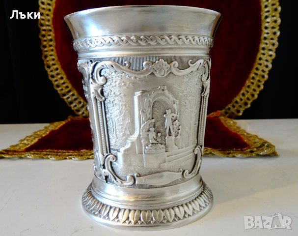 WMF чаша от калай за краля на валса Й.Щраус. , снимка 2 - Антикварни и старинни предмети - 44110363