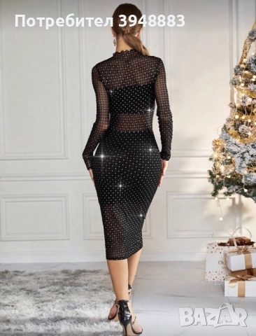 Ефектна черна рокля, снимка 3 - Рокли - 52239093