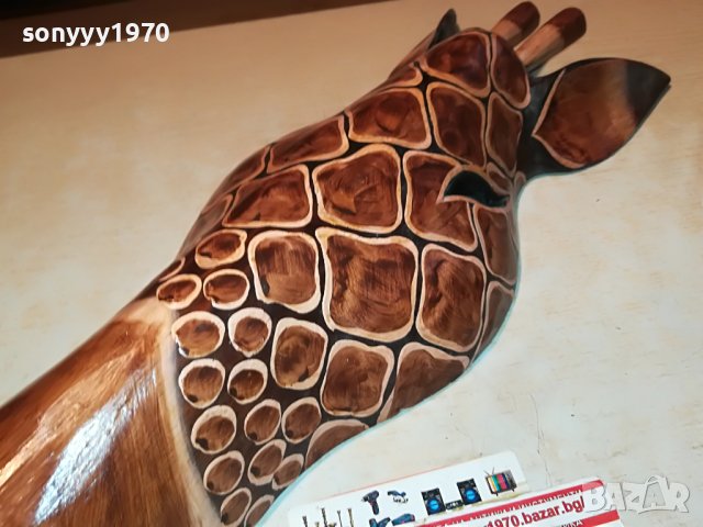 маска дървена жираф 50см 3012221226, снимка 5 - Антикварни и старинни предмети - 39143374