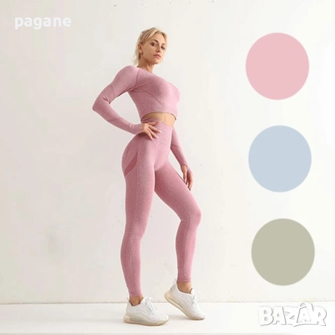 Дълъг спортен йога комплект - блуза и клин, снимка 9 - Спортни екипи - 53434369