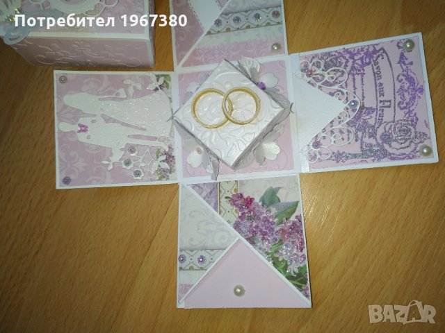 Експлодираща кутия за сватба "Люляк", снимка 11 - Подаръци за сватба - 26470166