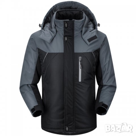 Мъжко топло зимно яке с пухена подплата и качулка, снимка 3 - Якета - 38637609