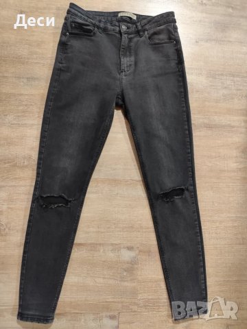 дънки с висока талия и прорези на колената, снимка 1