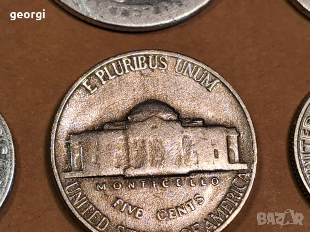 6 американски сребърни монети 5 цента, 10 цента, четвърт долар, снимка 9 - Нумизматика и бонистика - 50493033