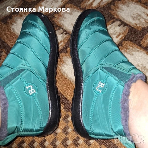 Нови зелени топли боти- голям номер, снимка 2 - Дамски боти - 51632827