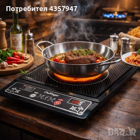 Индукционен котлон Cheffinger – 2000W с дигитален дисплей и таймер, снимка 3 - Котлони - 53156746