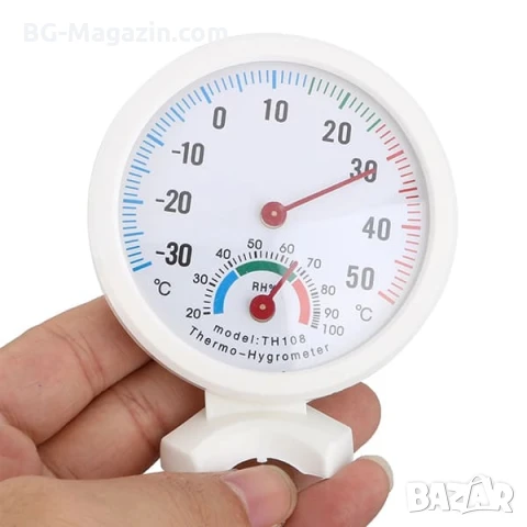 Аналогов термометър с влагомер за въздух хигрометър дома стая тераса вътрешна или външна температура, снимка 2 - Други стоки за дома - 51028576