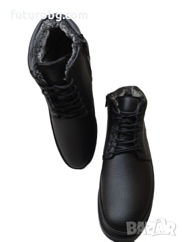 Елегантни мъжки боти в черен цвят водоустойчиви, снимка 2 - Мъжки боти - 34844615