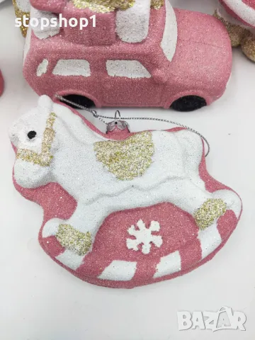 Розови Коледни играчки Christmas , снимка 7 - Декорация за дома - 47701310