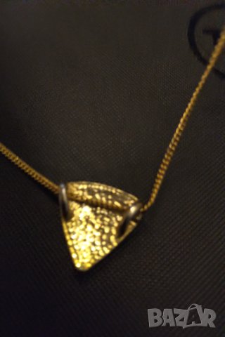 Масивно позлатен сребърен синджир с висулка, снимка 4 - Колиета, медальони, синджири - 33262373