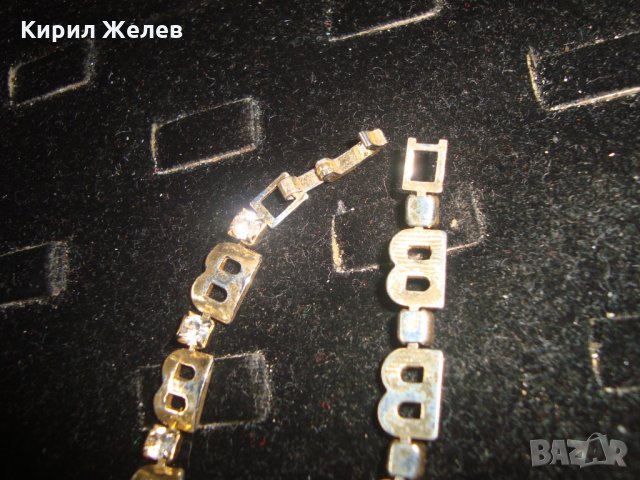 ПОЗЛАТЕНА СТОМАНЕНА ЛЪСКАВА ГРИВНА с КРИСТАЛИ 19395, снимка 5 - Гривни - 32240903