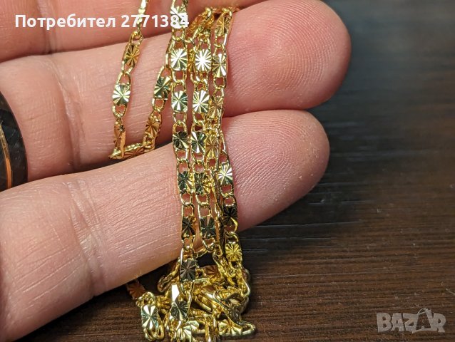 Златен ланец унисекс от медицинско злато (медицинска стомана) 60 см. Не си мени цвета. Внос Германия