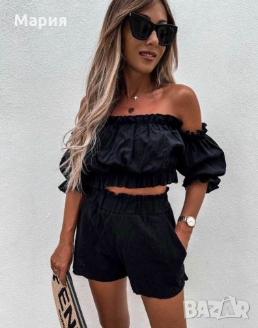 Къс дамски комплект, цвят черен, снимка 1