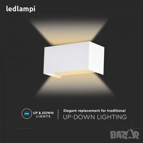 LED Стенен Осветител 24W Неутрално Бяла Светлина IP65 Бял, снимка 3 - Външни лампи - 38359600