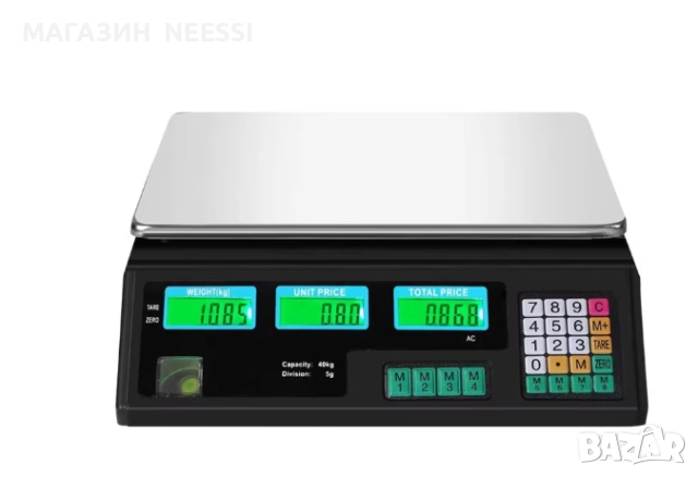 Електронна магазинна везна до 40 кг, LCD, везна за страната, автоматично спиране, смяна на единиците, снимка 4 - Друга електроника - 52553158