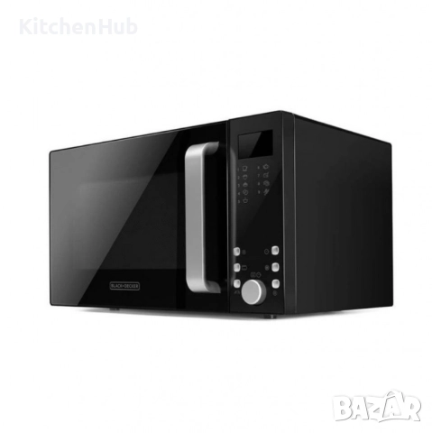 Микровълнова с грил Black+Decker – 23L, 900W, 9 автоматични програми и детска защита , снимка 6 - Микровълнови - 52383082