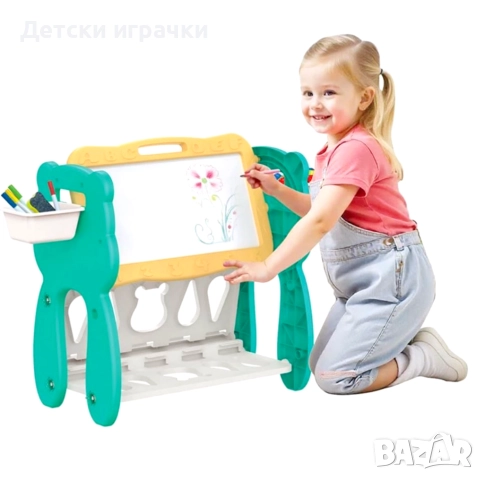 Маса със столче 2в1 дъска за рисуване и конструктор, учебна маса, бюро, за лего, снимка 3 - Образователни игри - 52852588