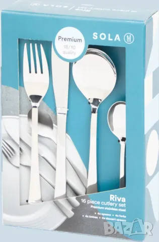 Sola - Комплект прибори - 16 части - 4 лица - Неръждаема стомана, снимка 1